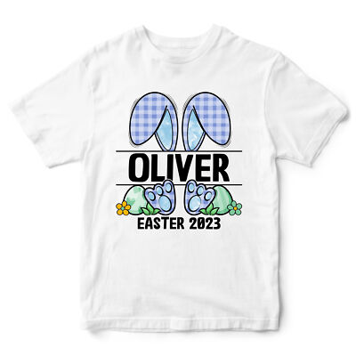 Personalisiertes Jungen Ostern T-Shirt Hase Junge individuell Frühling Hase Oberteil Shirt Kinder
