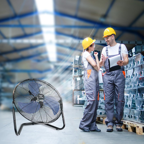20 Inch High Velocity Industrial Floor Fan, 3-Speed Heavy Duty Metal Cradle Floo - Picture 7 of 9