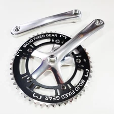 MOJO Fixed gear Single Track Cranks Crankset Silver 170mm 46t Black - BB option