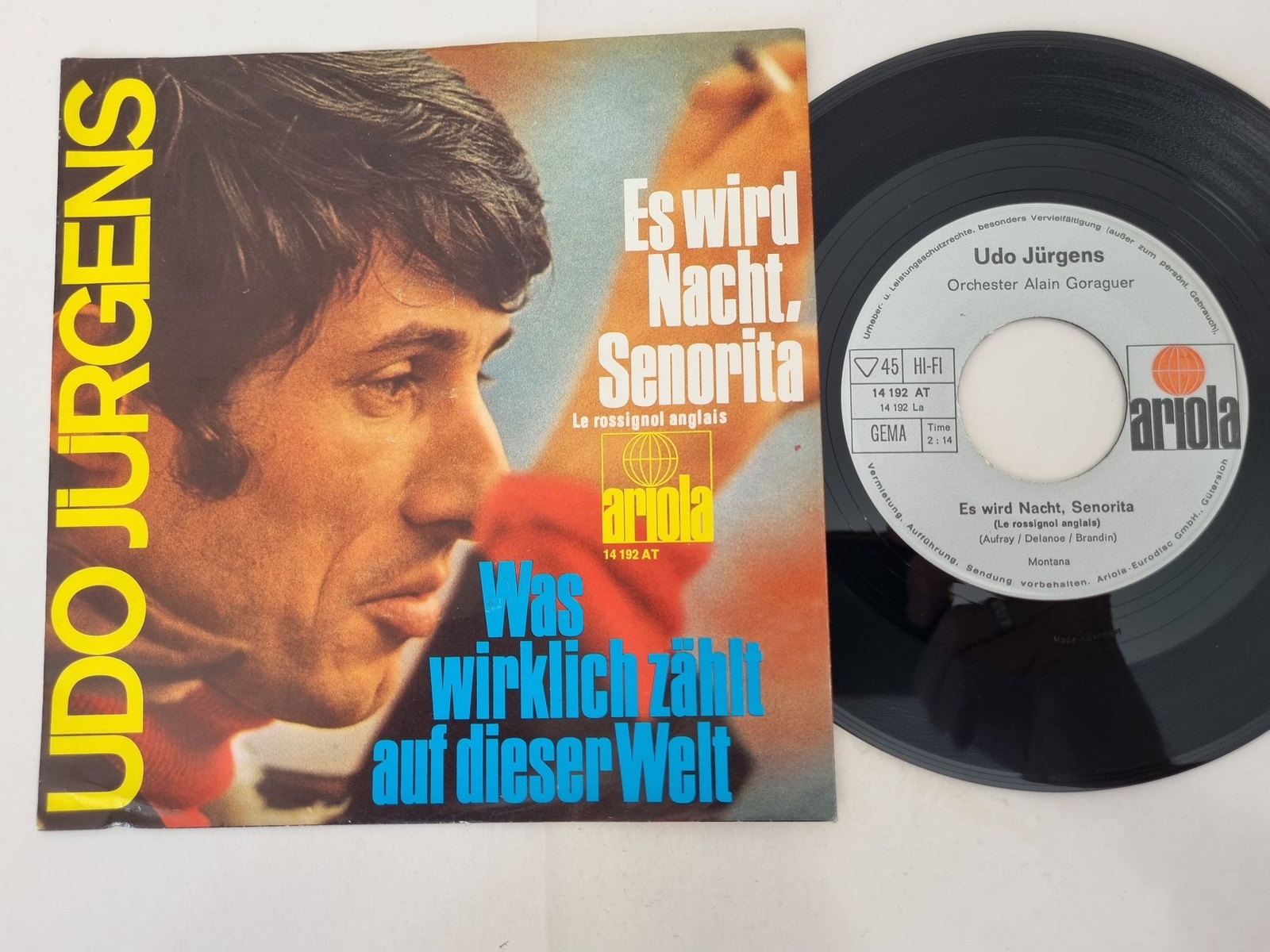 Udo Jürgens - Es wird Nacht, Senorita 7'' Vinyl Germany