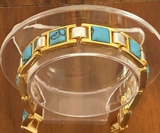 Magnetic Link Turquoise Stone Bracelet Arthritis Pain Relieve Square New