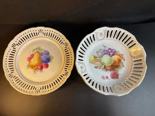 2 German Reticulated Plates with Fruit Design RW Bavaria