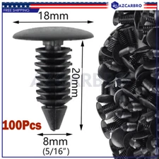 100X 8mm Bumper Clips Auto Car Hole Plastic Rivets Fastener Fender Push Pin 