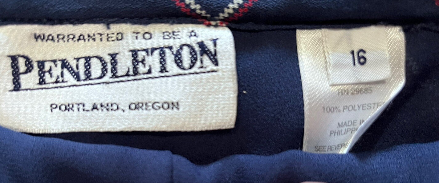 Pendleton  100% Polyester Red/White/Blue Plaid Sk… - image 5