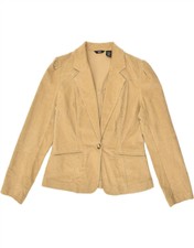 Mossimo Womens 1 Button Corduroy Blazer Jacket Uk 10 Small Beige Cotton Ax99