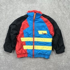 VTG London Fog Youth Jacket Size Small 7 Color Block Retro Blue Red