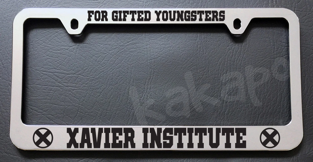 X-men Xavier Institute For Gifted Youngsters Chrome License Plate Frame