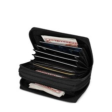 Leatherboss Genuine Leather Credit card holder accordian Wallet ,Black