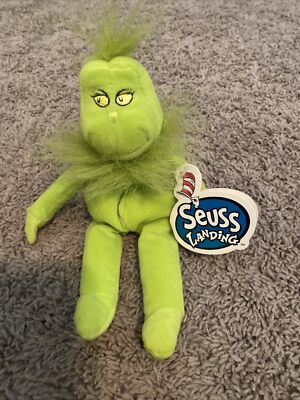 Vintage Dr. Seuss Landing The Grinch Bean Bag 9'' Plush Stuffed Animal DD