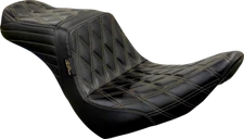 Le Pera Tailwhip Seat Black Double Diamond/Chestnut Stitching LYR-580DD-CHET