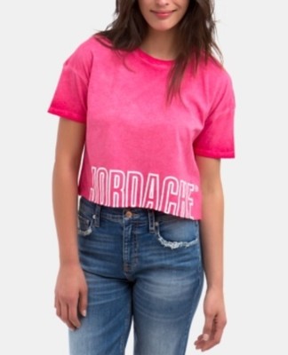 Jordache Kimberly Cotton Cropped Logo T-Shirt, Medium (NWT)