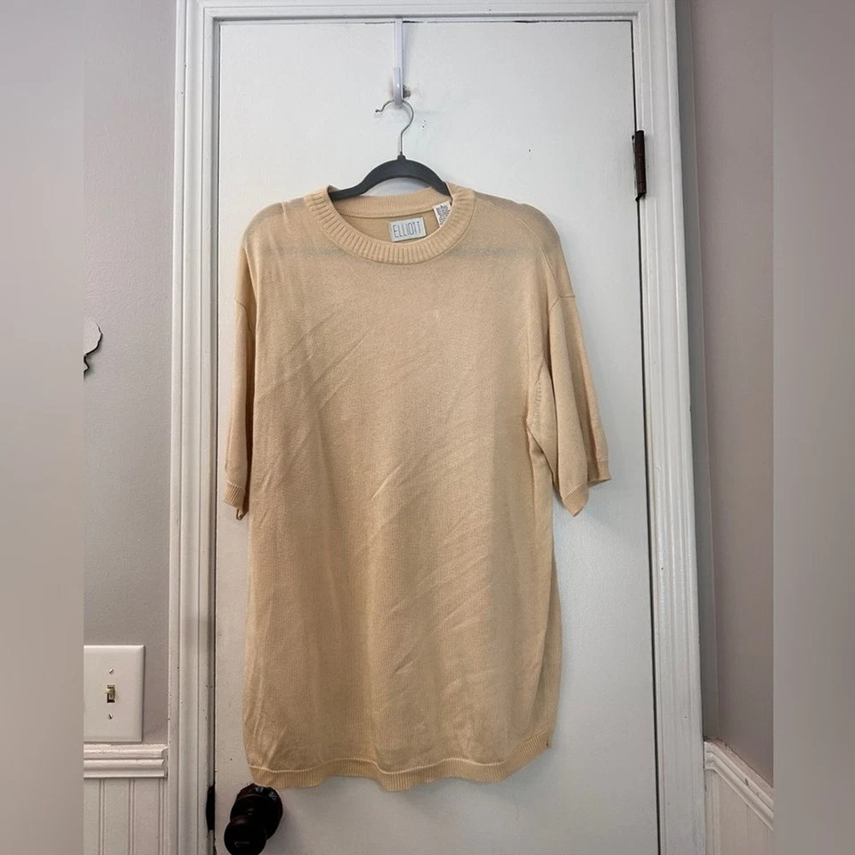 Camisa de vestir para hombre Elliott beige mezcla de rayón-algodón L - brillo ligero Foto 2 de 4