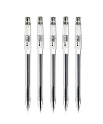 Hi-Tec-C 04 Gel Ink Pen Ultra Fine Point 0.4mm Black Ink LH-20C4 Value Set of 5
