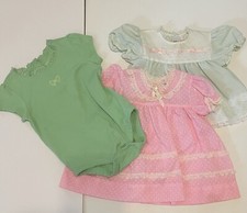 Lot of 3 Girls Clothes Size 18 Months One Piece And Two Dresses
