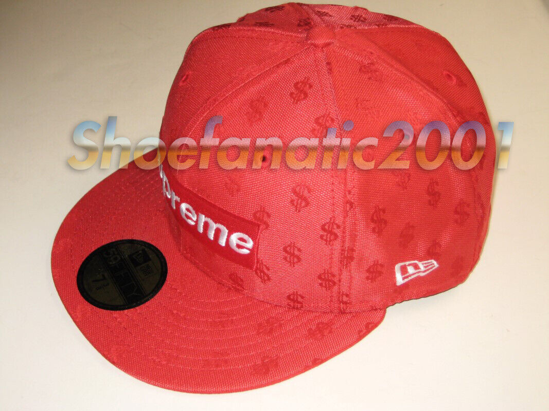 NWT Supreme New Era Red Box Logo Mesh Fitted Hat Cap Mens 7 3/8 SS18  AUTHENTIC