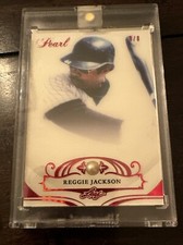 2019 Leaf Pearl Reggie Jackson Encased Platinum Holo Base /8 Mr October Yankees
