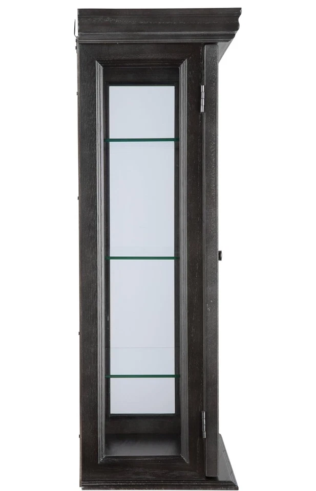 Gabinete de curiosidades de pared de madera dura Toscano Country de diseño: acabado negro ébano Foto 4 de 4