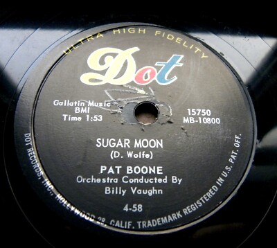 1888/ PAT BOONE-Sugar moon Cherie, I love you-KLASSE-TOP-78rpm Schellack