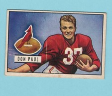 1951 Bowman - #30 - Don Paul - Chicago Cardinals - VG/EX - F0291