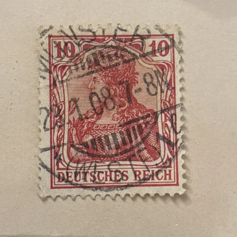 VERY RARE  GERMANY DEUTSCHES REICH RED CARMINE WITH WATERMARK EXCELLENT CONDITIO - Image 3 of 3