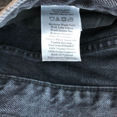 に Everlane The '90s Cheeky Jean Organic Cotton Washed Black Size 26