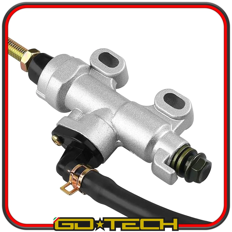 POMPA FRENO POSTERIORE MOTO CROSS ENDURO MOTARD Argento UNIVERSALE con SERBATOIO - Immagine 4 di 4