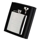 PERSONALISED ENGRAVED 6OZ STAINLESS STEEL HIP FLASK GIFT BOX & FUNNEL