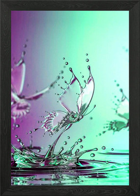 Schmetterling Eiskristalle gerahmtes Wandbild Poster Leinwanddruck Bild