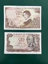 Vintage Collectors Madrid Spain 1970 100 Pesetas note & 1965 100 Pesetas note