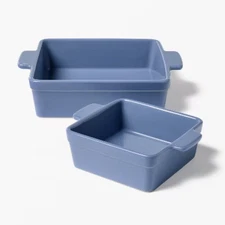 2pc Stoneware Square Baking Dish Set Blue - Figmint™: Bakeware Set, Dishwasher