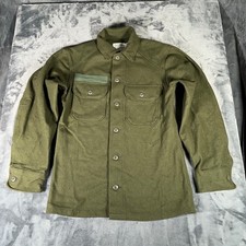Vintage 70s US Military Wool Field Shirt Mens Small Olive Green Cold Weather USA