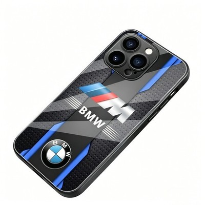 BMW M Sport Carbon Fiber Tempered Glass Case iPhone 17/Air/Pro/Max All Models