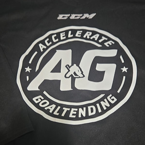 CCM Accelerate Goaltending Goalie Short Sleeve Hockey Shirt Black Intermediate