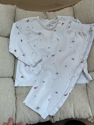 Vertbaudet Set Hose Langarmshirt  Kleinkind  97 cm, 36 Monate Weiß Dinosaurier