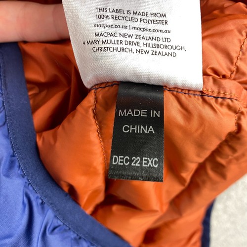 Macpac Puffer Jacket Women's Size M Blue Duck Down Hooded Outerwear Zip-Up - Bild 7 von 18
