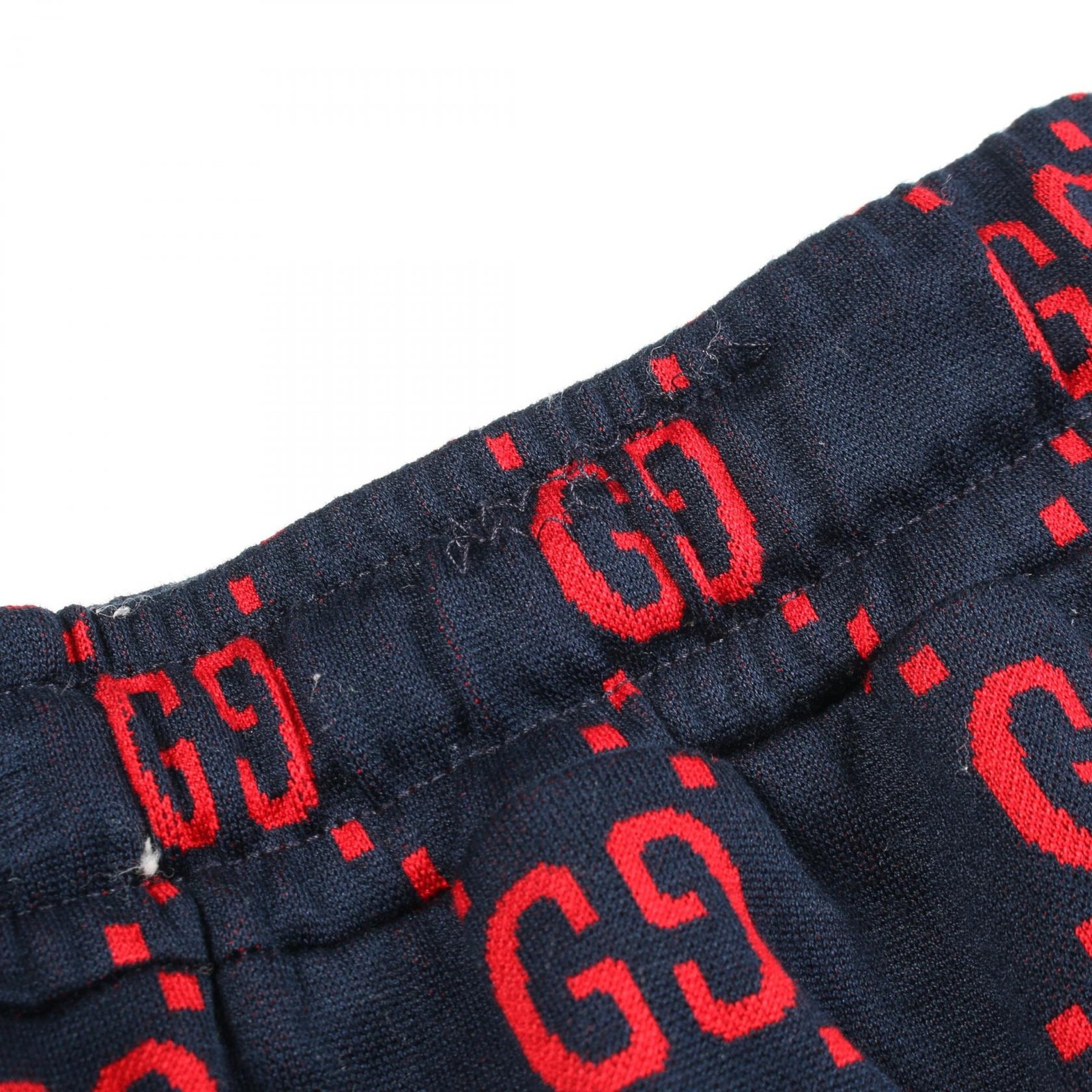 GUCCI Jumbo GG Pants cotton Navy Red Used mens size S thumbnail 5