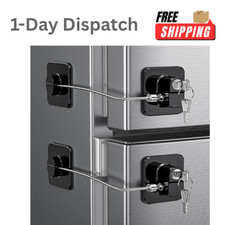 2 Pack Refrigerator Locks with 4 Keys Child Safety No Drill