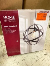 Home Decorators Collection 1 Light Black Orb Mini Pendant Metal Strap Design
