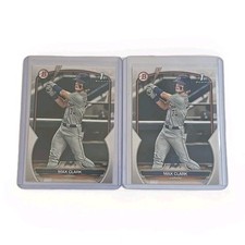 2 Card Lot of 2023 Bowman Draft 1st Max Clark Paper Base BD-76 Tigers
