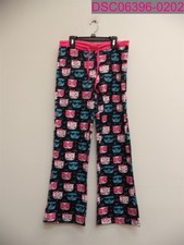 HDE Girl's Black Pajama Pants Hello Cats Size XXL (16) Kids Sleepwear R388