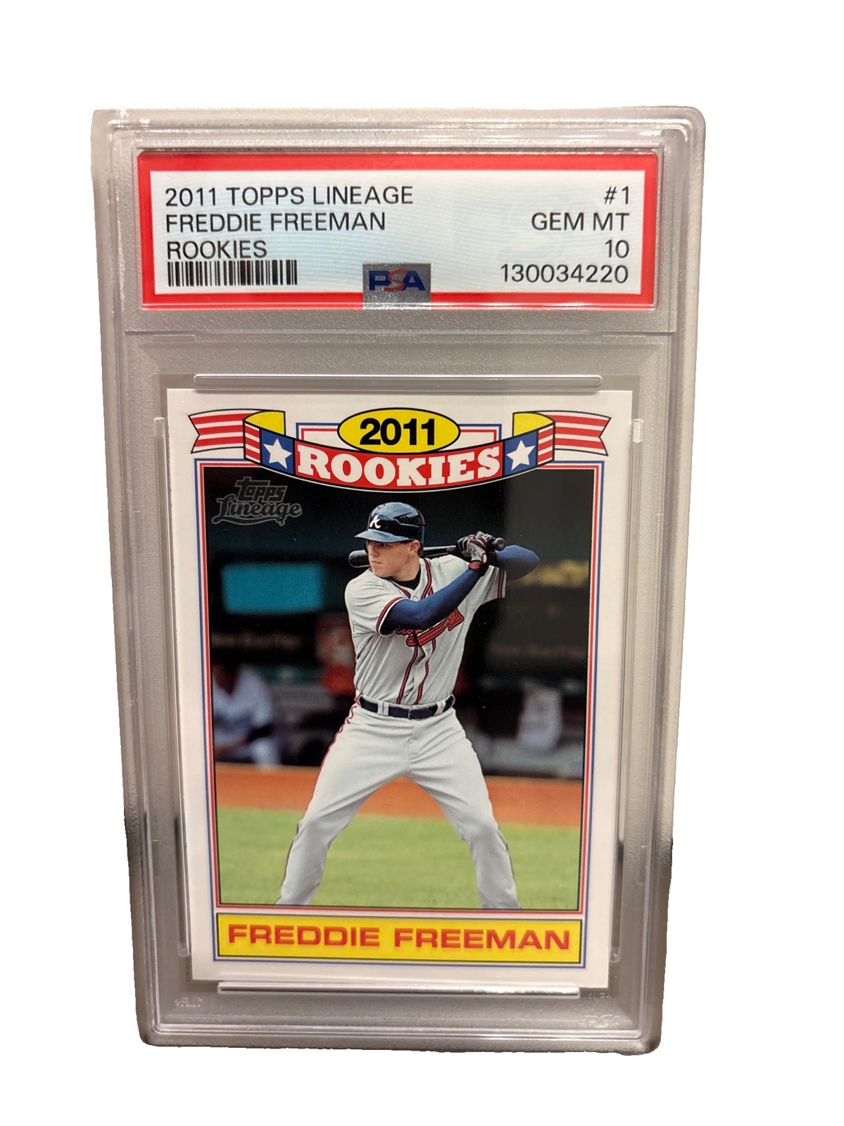 2011 Topps Lineage FREDDIE FREEMAN #1 Rookies Braves Dodgers RC PSA 10 GEM MINT