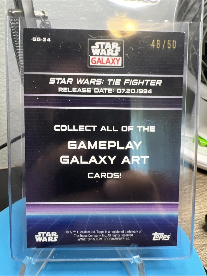 2022 Topps Chrome Star Wars Galaxy Gameplay Art Purple /50 TIE FIGHTER GG-24 - Image 2 of 2