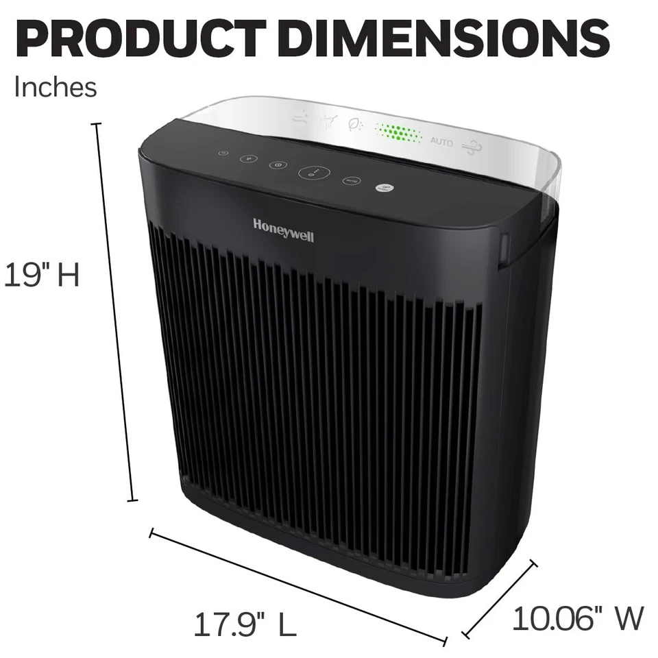 Honeywell HEPA Air Purifier for Home 1733 SQ. Ft. Room in 1 hour, Black HPA5200B - Image 3 of 4