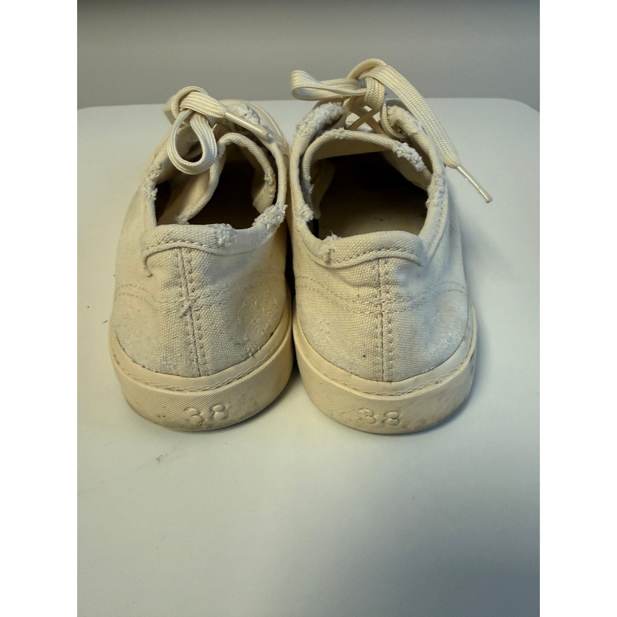 Balenciaga Paris Low Top Sneaker White Distressed Canvas Rubber
