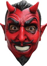Devil Classic Mask Red Demon Satan Fancy Dress Halloween Adult Costume Accessory