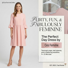 CES FEMMELIGHT PINK BABY DOLL BLOUSE DRESS WITH RUFFLED SLEEVES