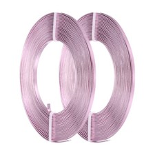2 Roll Flat Jewelry Craft Wire, 3mm 18 Gauge Aluminum Craft Wire Light Pink