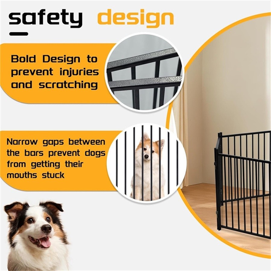 Dog Playpen Indoor, 6 Panels Metal Dog Fence,Playpen for Medium/Small Dogs