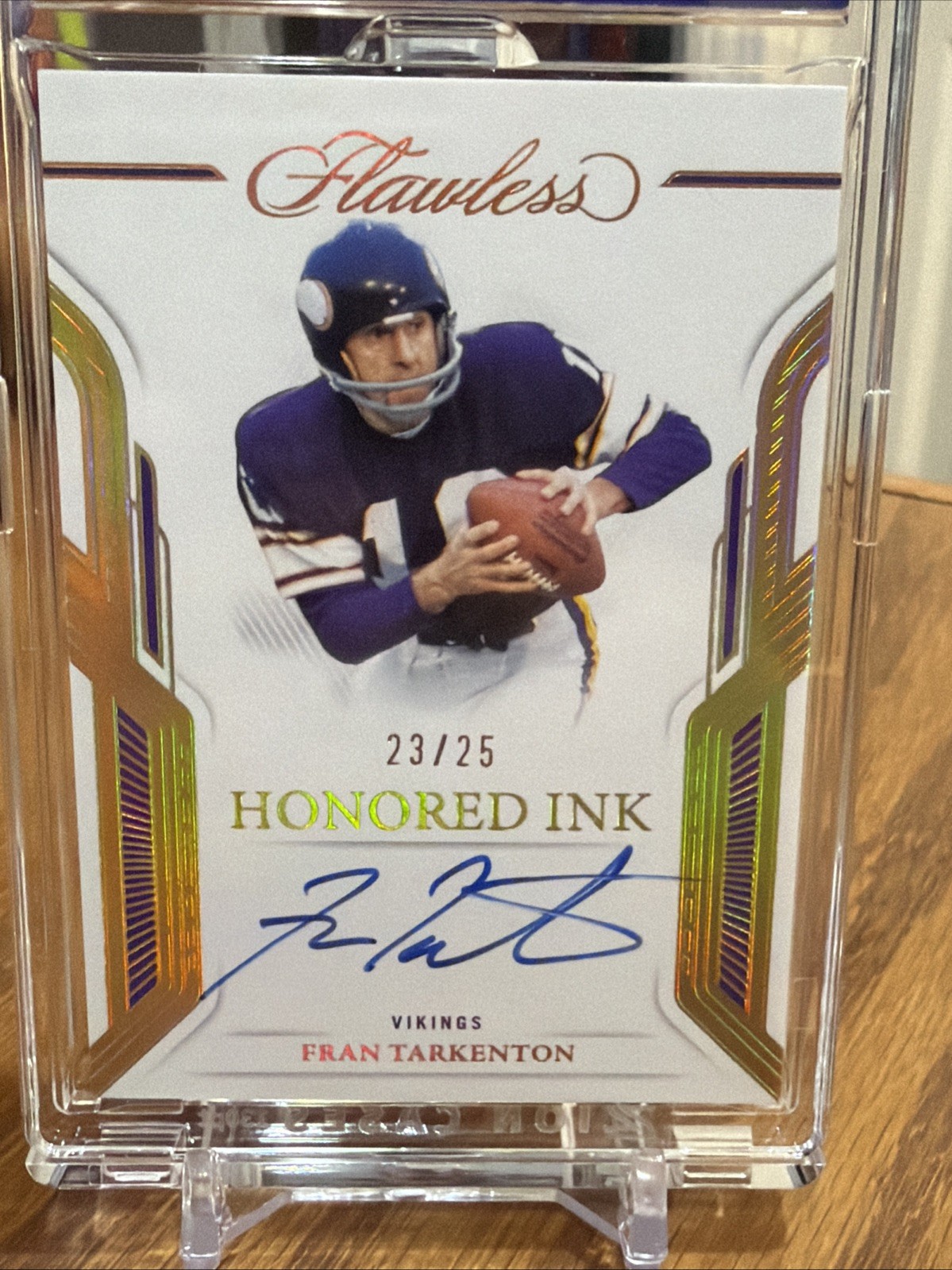 2023 Panini Flawless Fran Tarkenton Honored Ink Auto #/25 Vikings in New Case view 8