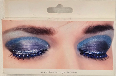 BLUE RHINESTONE BLACK EYELASHES, by Baci ( 490)